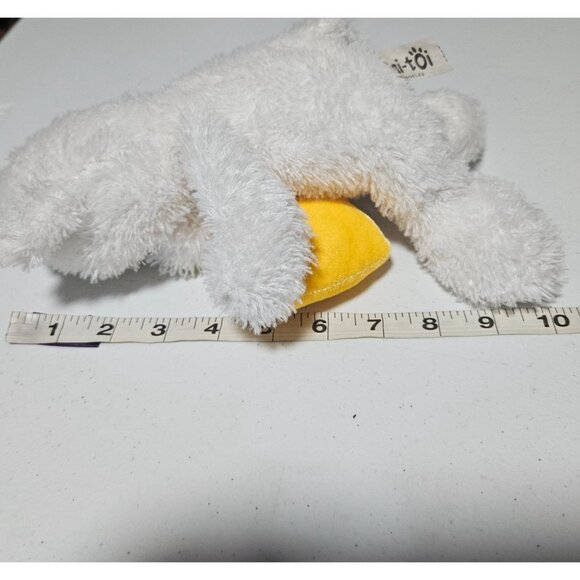 Mai Toi Get Well Soon Teddy Bear 10 inch Plush White Yellow Heart Stuffed Animal - Picture 6 of 6